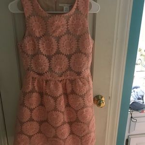 Pink Floral A-Line Dress